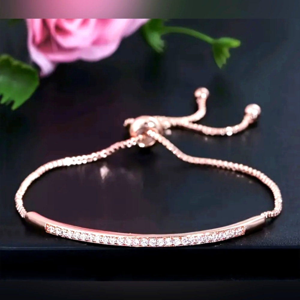 NIB- Crystal Pavé Bar Bracelet‎ in Rose Gold